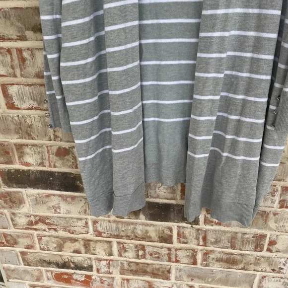 Retrology Colorblock Striped Open Lapel Catdigan Sweater - Picture 3 of 8